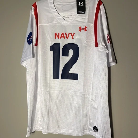 US Navy Midshipmen Under Armour Mens Special Games Football Jersey White Size XL
